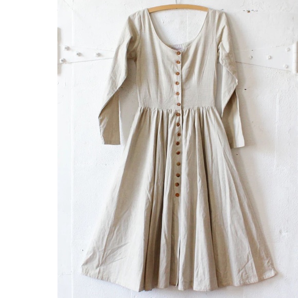 Vintage Dresses & Skirts - Vintage Maxi dress Original Au Coton Rapunzel Dress Button down Sz M